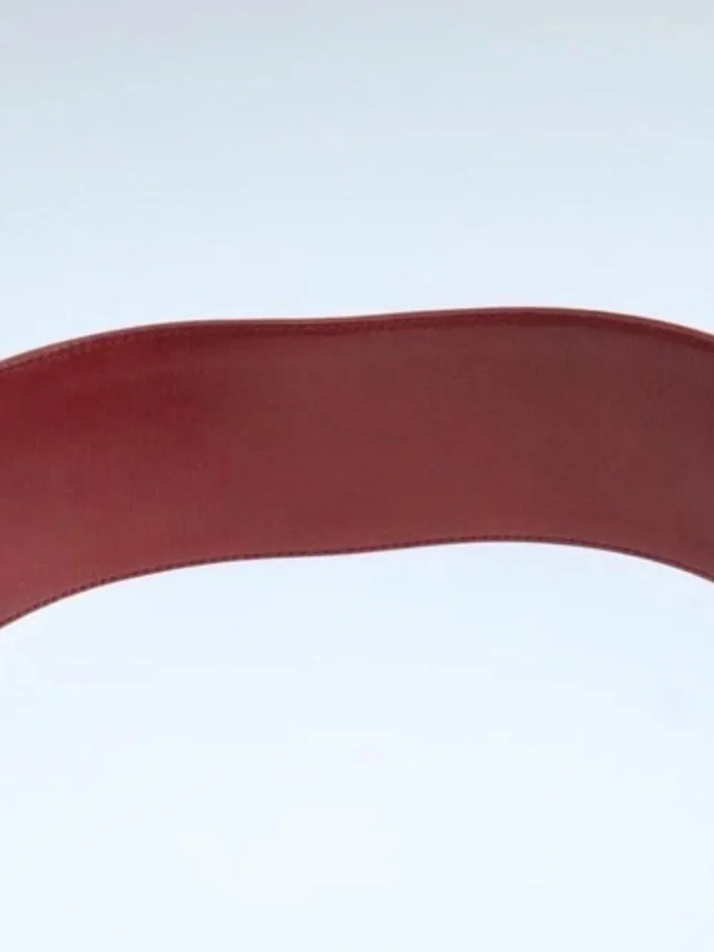 CHANEL Bicolore Belt Leather 26.4"-31.1" Red Gold CC Auth yk16186 - Picture 8 of 12